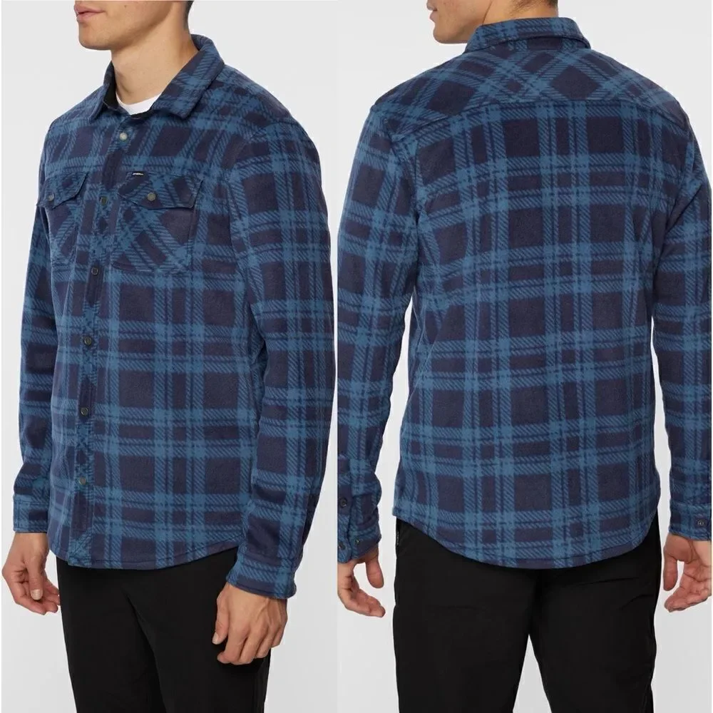 🆕️ O'NEILL Glacier Plaid Superfleece Flannel Button Down Size S